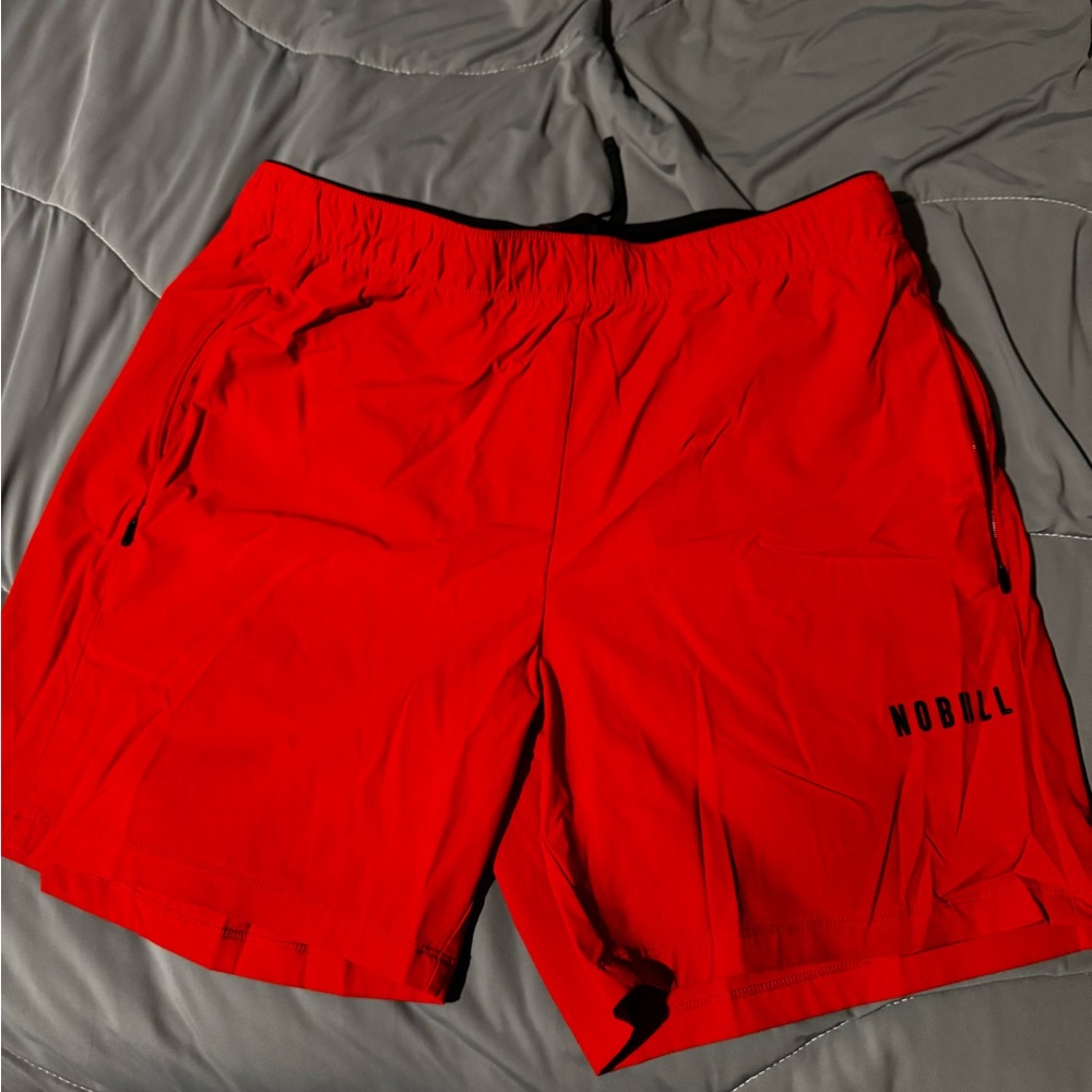 NOBULL Red Athletic Shorts Lightweight Performance